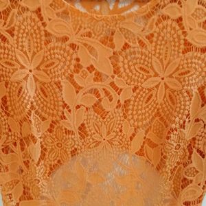 For Love And Lemons Orange Lace Dress