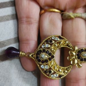 Purple And Golden jhumka