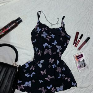 Butterfly Print Black Cami Top