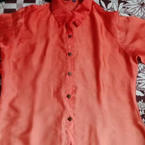 Satin Beautiful Shirt For Girls## Ornage Colour### Very Good Condotion