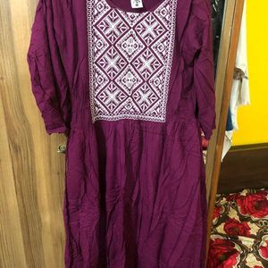 Purple Print Kurta