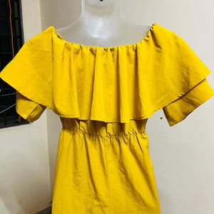 Korean Long Full Yellow Jumpsuit