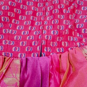 Banarsi Pink Gown Or Anarkali Kurti