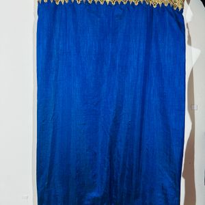 Party Wear Navy Blue Saree With Golden Work