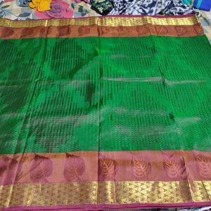 Green And Maroon Silk Saree