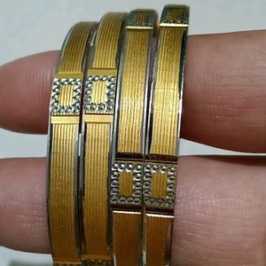 White Gold Polish Bangles