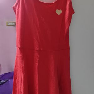 H&M Red Heart Skater Dress New With Tag