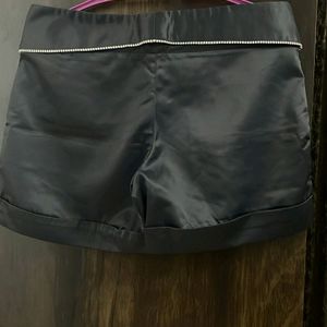 Grey Satin Shorts