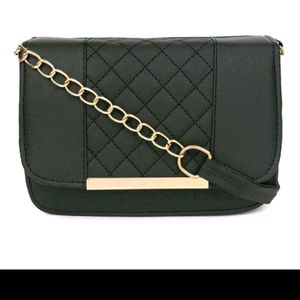 Black Sling Bag (with golden chain)