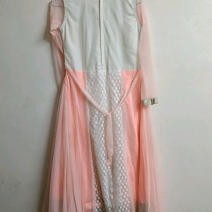 Peach Colour One Piece Dress