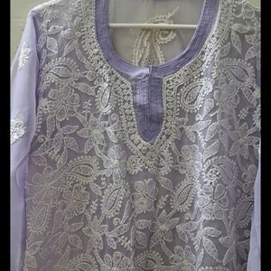 Authentic Chikankari Short Kurti