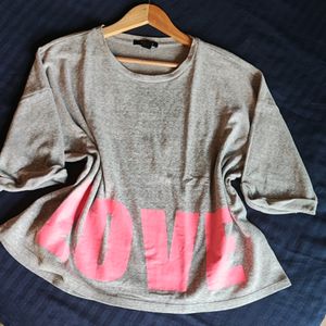 Grey Love Crop Top Size L