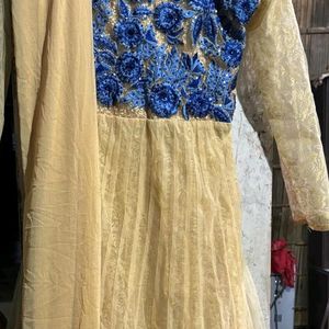 Golden Anarkali Suit For Women