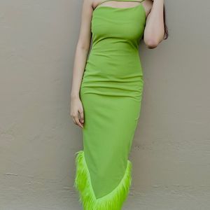 Green Furr Dress