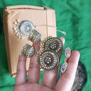 Fashion Earrings And Mangtika Combo