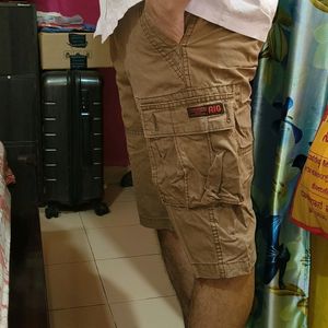 RIG By Pantaloons Brown Cargo Shorts, Waist - 32