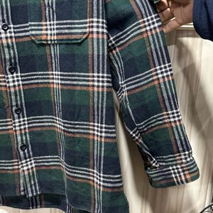 Trensic SPAO Green Flannel Warm Check Shirt