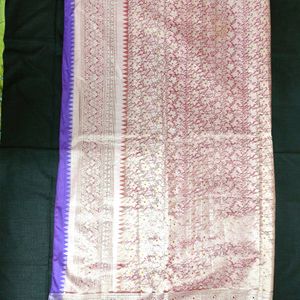 Beautiful Silk Saree without Blouse and with Pico