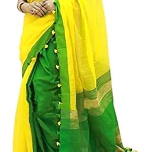 Gorgeous Handloom Ethnic Saree With Blouse Piece