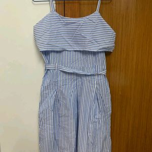 White Blue Strip Dress