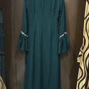 dark green long dress