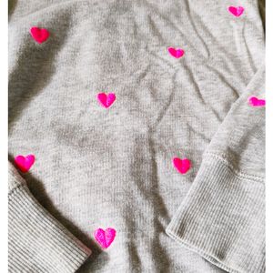 Sale❗Embroidered Heart Print Sweatshirt