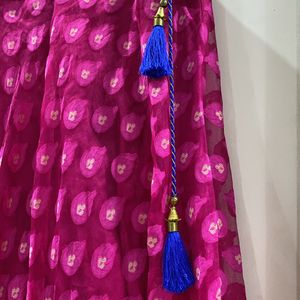 Lehenga Of blue and pink combo