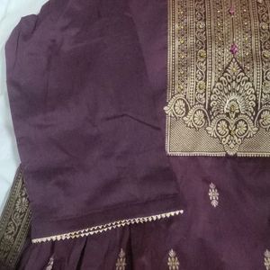 Banarasi Suit With Organza Dupatta