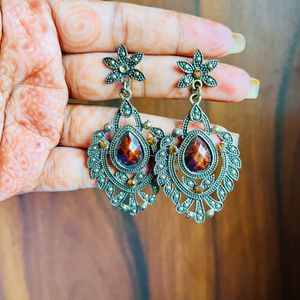 Brown Stone Earrings