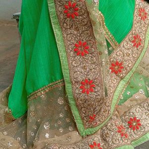 Wedding Saree +Plazo Free