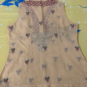 Cotton Chiken Work Kurti