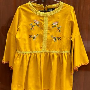 Yellow Top With Embroidery