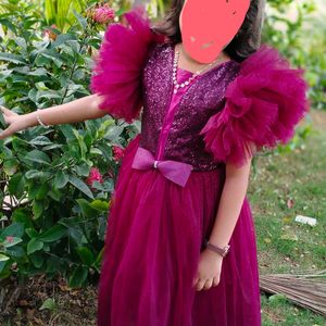 Purple Colour Party Wear Frock