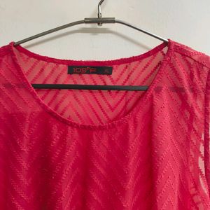 109°F Fuchsia Self Textured Dress