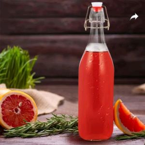 Clamp Glass Bottle For Water And Juice