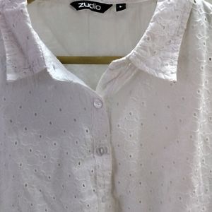 White Cutwork Shirt