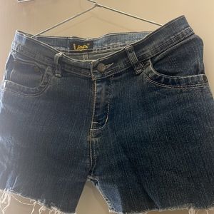 LEE Distress Blue Denim Shorts