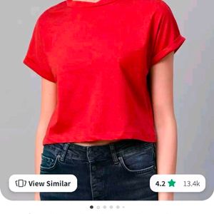 Womens Red ♥️ Crop Tshirt