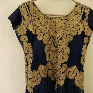 Golden Embroidery Ethnic Gown