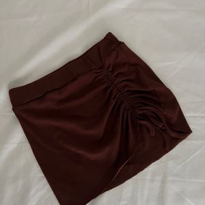 Brown Tie Up Skirt