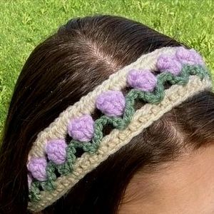 Crochet  Tulip Headbands 🌷