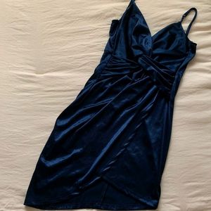 Blue Satin Dress