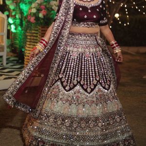 Wine Color Lehenga🍷