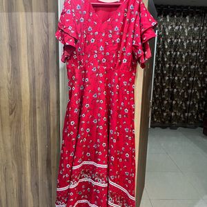 Zink London Red Floral Casual Maxi Dress