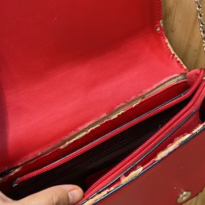 Red Black Handbag