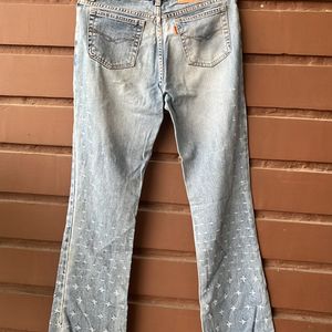 Bootcut Self Design Jeans