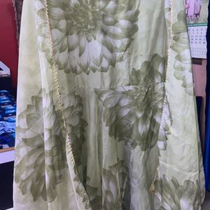 Olive Anarkali suit