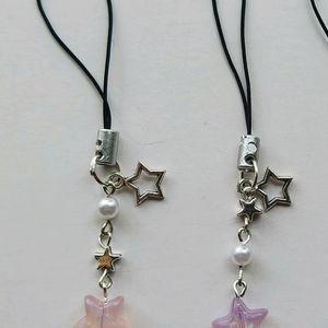 Y2K Shimmery Jelly Star Phone Charm -two Pieces