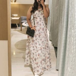 Off White Halter Neck Long Maxi Dress