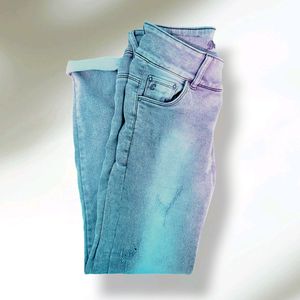 Slim Fit Ripped Denim For Women - Grey (30in)